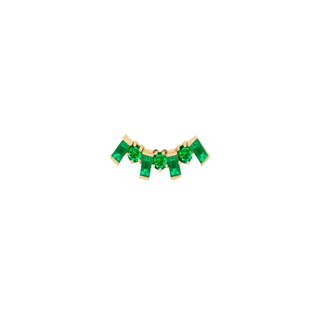 Deco Emerald Queen Studs Single Earring Yellow Gold  by Logan Hollowell Jewelry