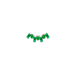 Deco Emerald Queen Studs Single Earring White Gold  by Logan Hollowell Jewelry