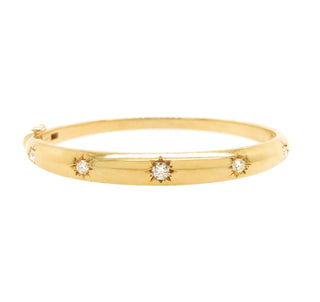 5 Star Set Rounded Diamond Bracelet Yellow Gold Petite  by Logan Hollowell Jewelry