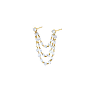 Eau De Rose Cut Chain Earrings Single Yellow Gold  by Logan Hollowell Jewelry
