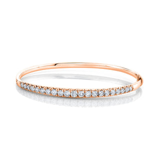 French Pavé Graduated Diamond Bracelet Rose Gold Petite  by Logan Hollowell Jewelry