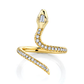 Kundalini Shakti Ring with French Pavé Diamonds 4 Yellow Gold  by Logan Hollowell Jewelry