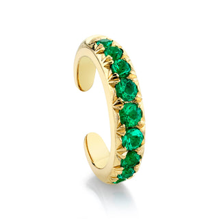 French Pave Graduated Emerald Ear Cuff    by Logan Hollowell Jewelry