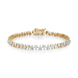 Baby Reverse Water Drop Natural or Lab Created Diamond Tennis Bracelet 6.5" Yellow Gold Natural by Logan Hollowell Jewelry