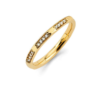 4 Diamond Row Stack Ring Yellow Gold 3.5 3 Segments by Logan Hollowell Jewelry
