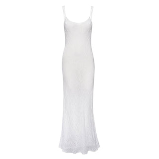 AMORE LONG SLIP DRESS O/S White  by Logan Hollowell Jewelry