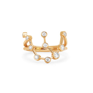 Aquarius Constellation Ring Yellow Gold 5  by Logan Hollowell Jewelry