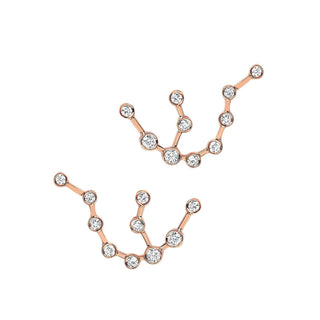 Baby Aquarius Constellation Studs Rose Gold Pair  by Logan Hollowell Jewelry