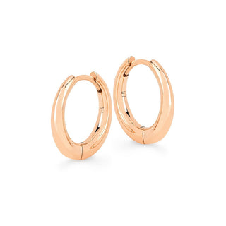 Baby Solid Crescent Unity Hoops Pair Rose Gold  by Logan Hollowell Jewelry