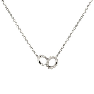 Baby Solid Interlocking Unity Necklace White Gold 14"-15"  by Logan Hollowell Jewelry