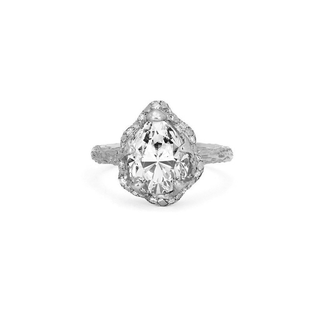 Baby Queen Water Drop Diamond Setting with Sprinkled Diamonds White Gold   by Logan Hollowell Jewelry