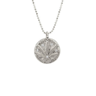 Baby Kaya Coin Necklace White Gold Nature Cures All 16" by Logan Hollowell Jewelry