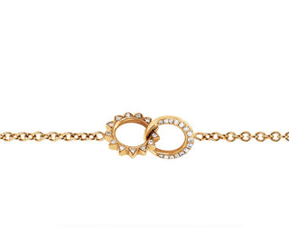 Baby Pavé Diamond Interlocking Unity Bracelet Yellow Gold   by Logan Hollowell Jewelry