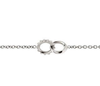 Baby Solid Interlocking Unity Bracelet White Gold   by Logan Hollowell Jewelry