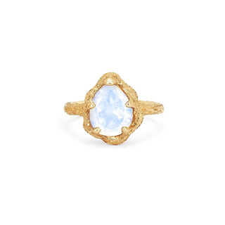 Baby Queen Water Drop Moonstone Solitaire Ring Yellow Gold 4  by Logan Hollowell Jewelry