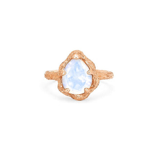 Baby Queen Water Drop Moonstone Solitaire Ring Rose Gold 4  by Logan Hollowell Jewelry