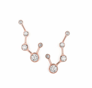 Big Dipper Diamond Constellation Earrings Rose Gold Pair  by Logan Hollowell Jewelry