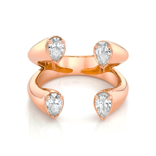 Open Atlantis Four Diamond Ring 4 Rose Gold  by Logan Hollowell Jewelry