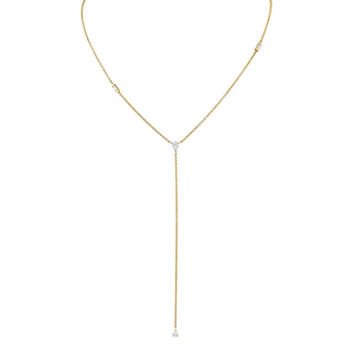 Atlantis Double Baguette Diamond Lariat Yellow Gold   by Logan Hollowell Jewelry