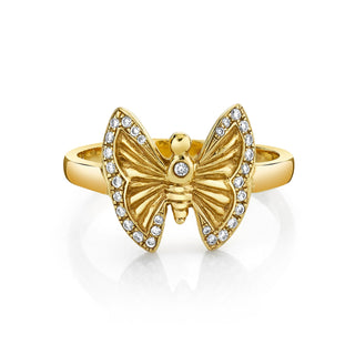 Baby Metamorphosis Butterfly Ring 2 Yellow Gold  by Logan Hollowell Jewelry
