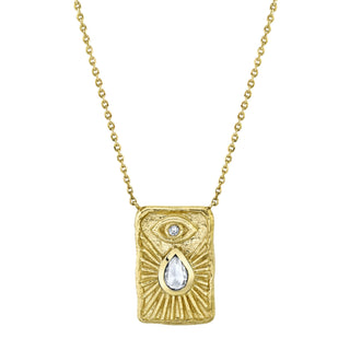 Angel Eye Shield Necklace Yellow Gold 16"-18"  by Logan Hollowell Jewelry