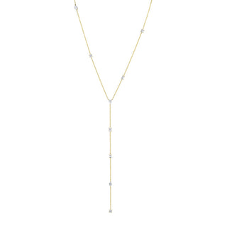 Diana 9 Diamond Droplet Necklace Yellow Gold   by Logan Hollowell Jewelry