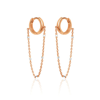 Goddess Twinkle Chain Hoops Rose Gold Pair  by Logan Hollowell Jewelry