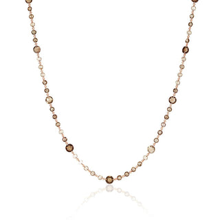 Eau de Rose Cut Champagne Diamond Necklace 18" Rose Gold  by Logan Hollowell Jewelry