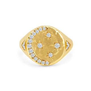 Divine Feminine Signet Ring Yellow Gold 2.5  by Logan Hollowell Jewelry