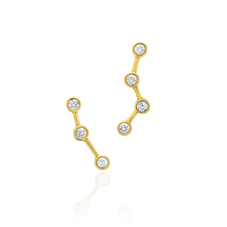 Ursa Major Diamond Split Studs Yellow Gold Pair  by Logan Hollowell Jewelry