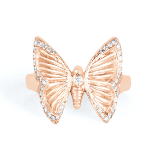 Metamorphosis Butterfly Ring 4 Rose Gold  by Logan Hollowell Jewelry