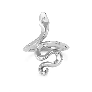 Kundalini Snake Ring with Star Set Diamonds 4 White Gold  by Logan Hollowell Jewelry