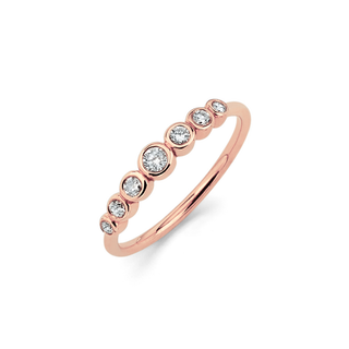 7 Diamond Orbit Bezel Ring Rose Gold 3.5  by Logan Hollowell Jewelry