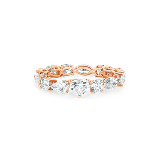 Diana Diamond Band with Heart Center 4 Rose Gold  by Logan Hollowell Jewelry