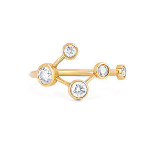 Big Dipper Diamond Constellation Ring 4 Yellow Gold  by Logan Hollowell Jewelry