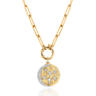 Alchemy Link Charm Necklace with 18k Divine Feminine Charm Yellow Gold 16"  by Logan Hollowell Jewelry