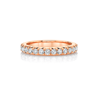 French Pavé Eternity Band 4 Rose Gold  by Logan Hollowell Jewelry