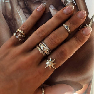 North Star Moonstone Ring    by Logan Hollowell Jewelry