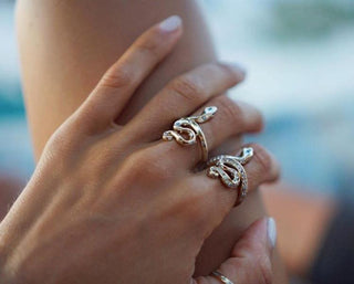 Kundalini Snake Ring with Star Set Diamonds    by Logan Hollowell Jewelry