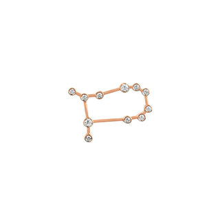 Baby Gemini Diamond Constellation Studs Rose Gold Single Right  by Logan Hollowell Jewelry