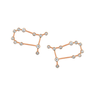 Baby Gemini Diamond Constellation Studs Rose Gold Pair  by Logan Hollowell Jewelry