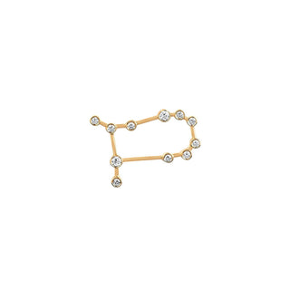 Baby Gemini Diamond Constellation Studs Yellow Gold Single Right  by Logan Hollowell Jewelry
