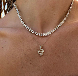 Pavé Diamond Kundalini Pendant Necklace    by Logan Hollowell Jewelry