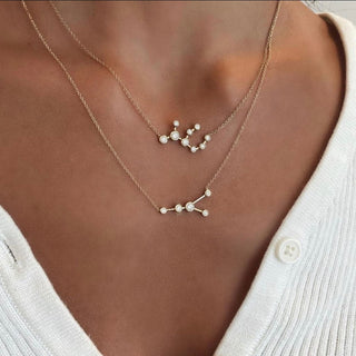 Virgo White Sapphire Constellation Necklace    by Logan Hollowell Jewelry