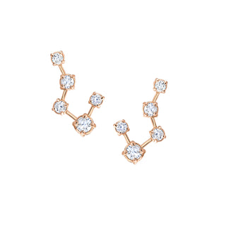 18k Prong Set Big Dipper Constellation Studs Rose Gold Pair  by Logan Hollowell Jewelry