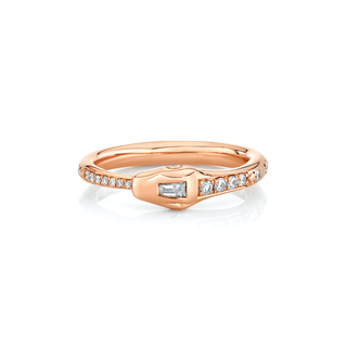 Kundalini Band with Baguette Diamond Head 4.5 Rose Gold  by Logan Hollowell Jewelry