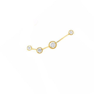 Classic Aries Constellation Studs Yellow Gold Single Left  by Logan Hollowell Jewelry
