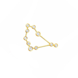 Classic Capricorn Constellation Stud | Ready to Ship Yellow Gold Single Left  by Logan Hollowell Jewelry