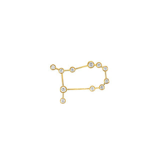 Classic Gemini Constellation Studs | Ready to Ship Yellow Gold Single Left  by Logan Hollowell Jewelry