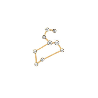 Baby Leo Diamond Constellation Studs Yellow Gold Single Right  by Logan Hollowell Jewelry